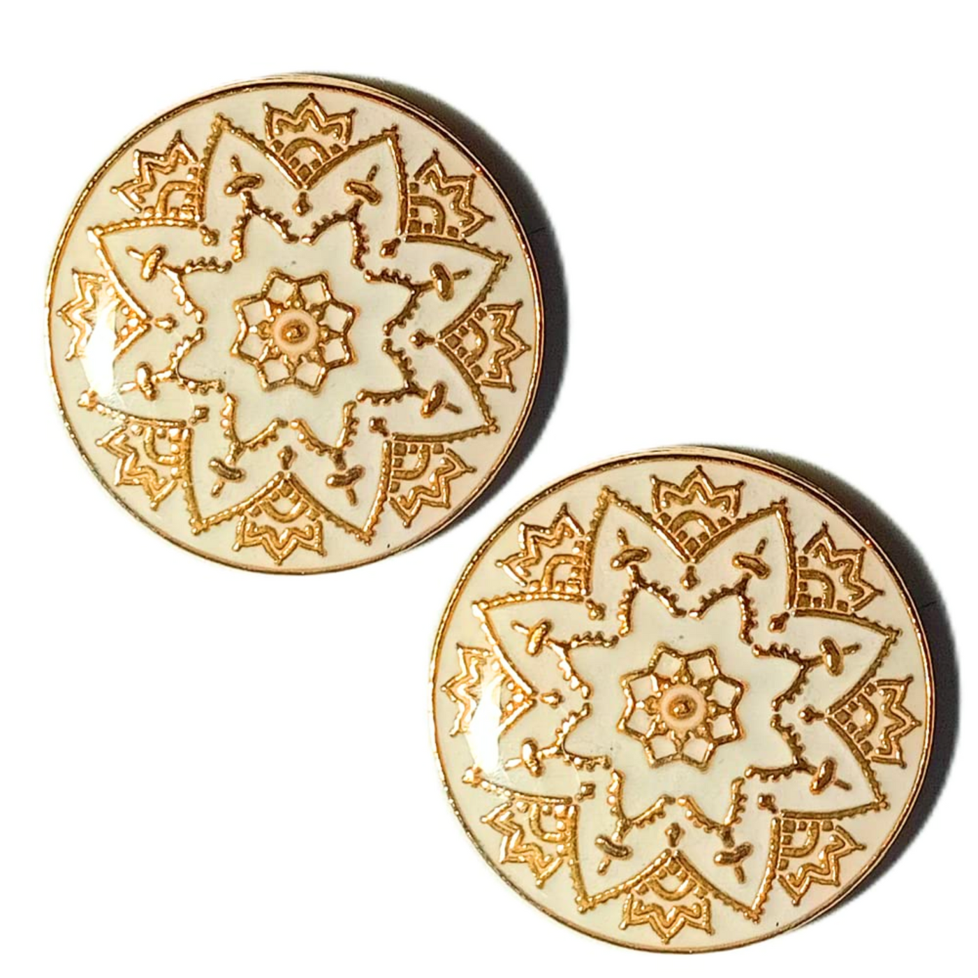 White and Golden Designer Metal Buttons