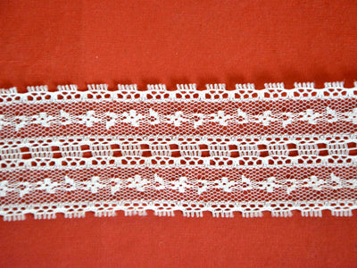 White Dyeable Pattern 89 Cotton Net Lace