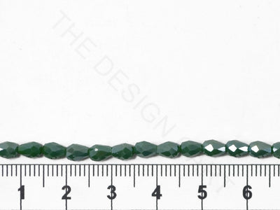 Lustrous Dark Green Opaque Drop / Briolette Crystal Beads | The Design Cart (4079157346338)