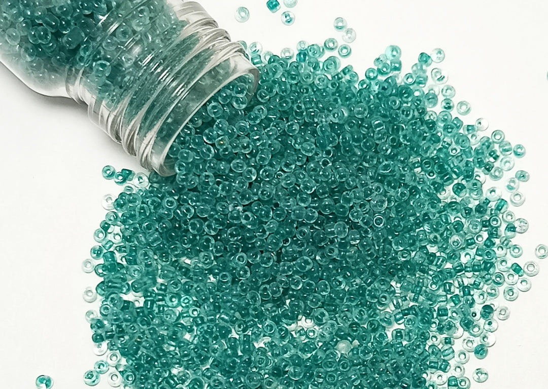 Teal Inside Dyed Round Rocailles Glass Seed Beads (Wholesale)