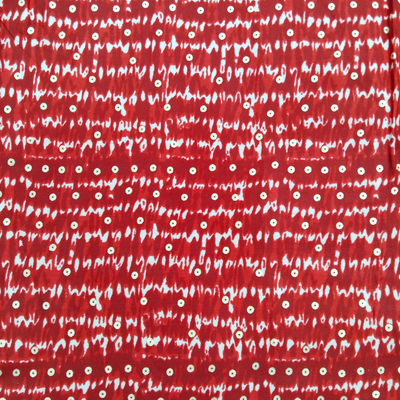 Red Polka Dot Printed Rayon Fabric