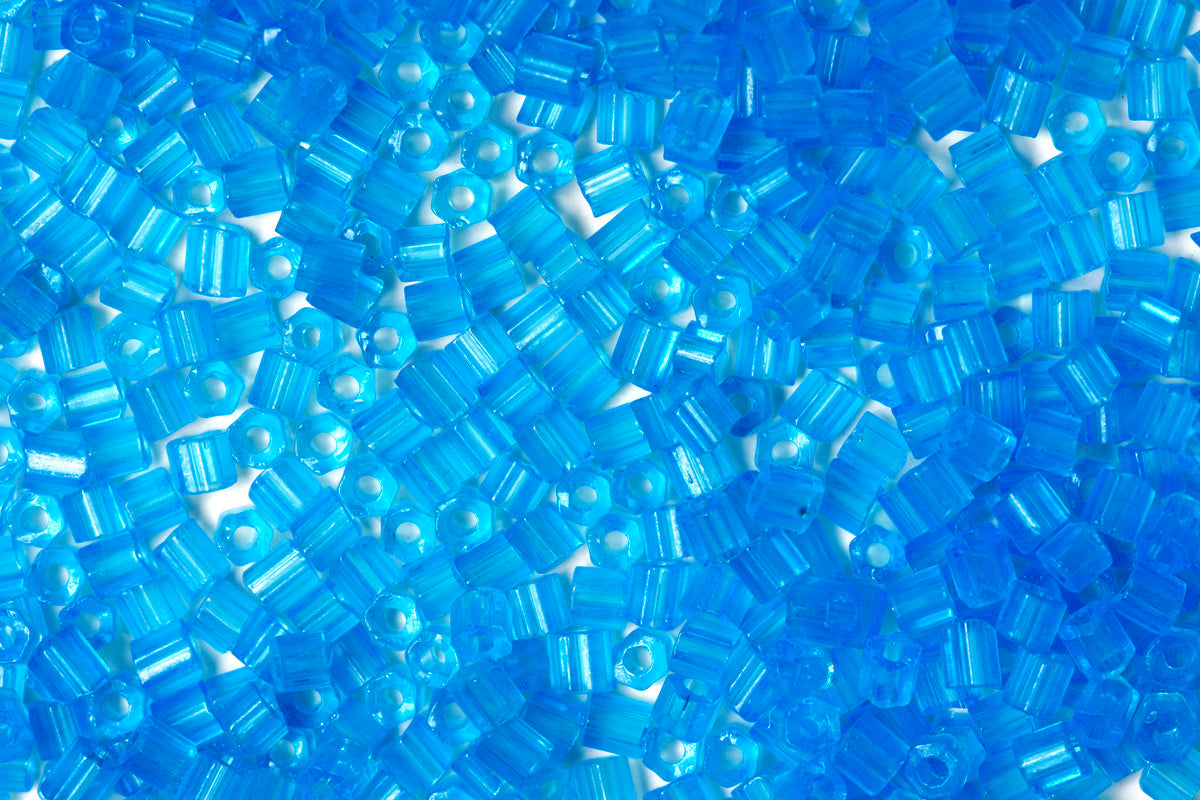 Cerulean Blue 2 Cut Transparent Preciosa Seeds Beads