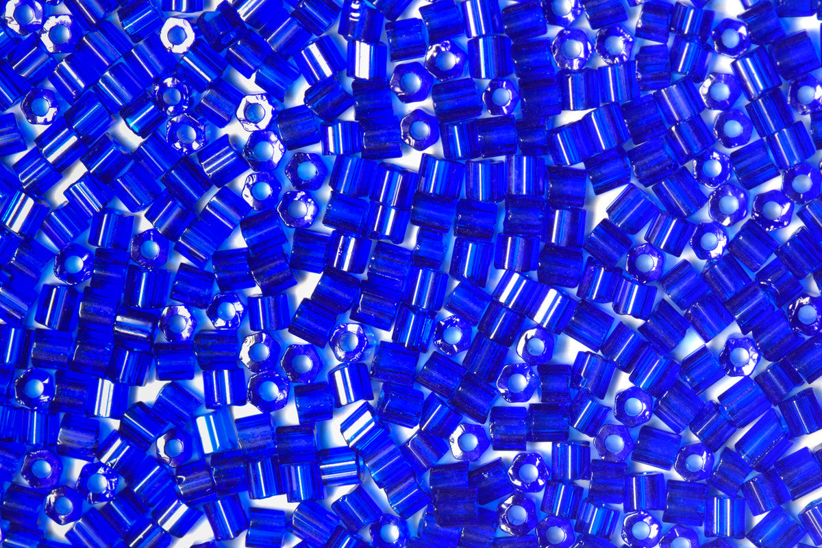 Electric Blue 2 Cut Transparent Preciosa Seeds Beads