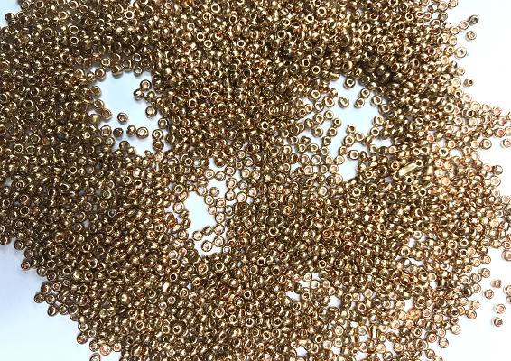 Uni Golden Round Rocaille Glass Seed Beads- 11/0 or 2mm (Wholesale)