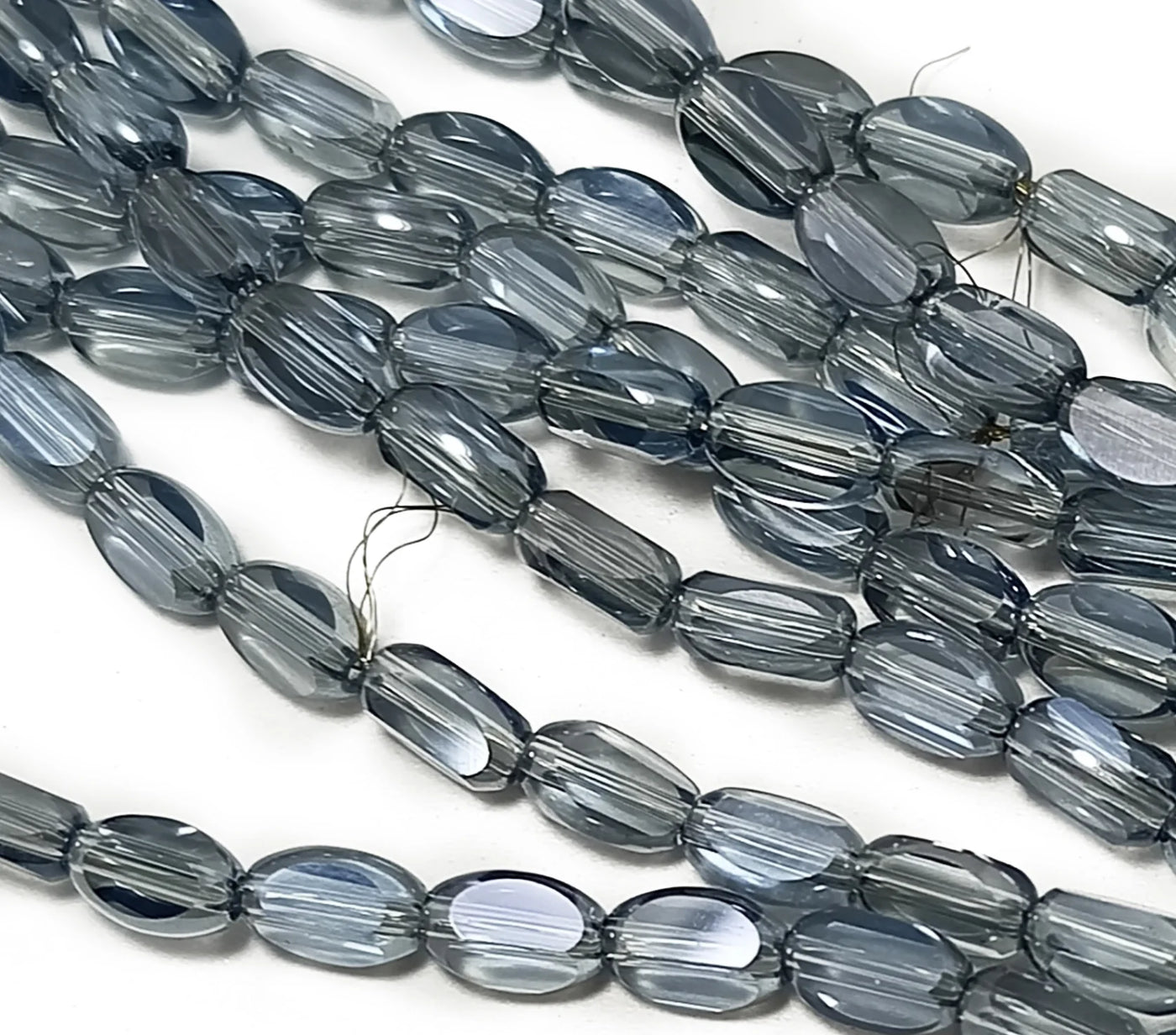 Gray Oval Designer Crystal Beads