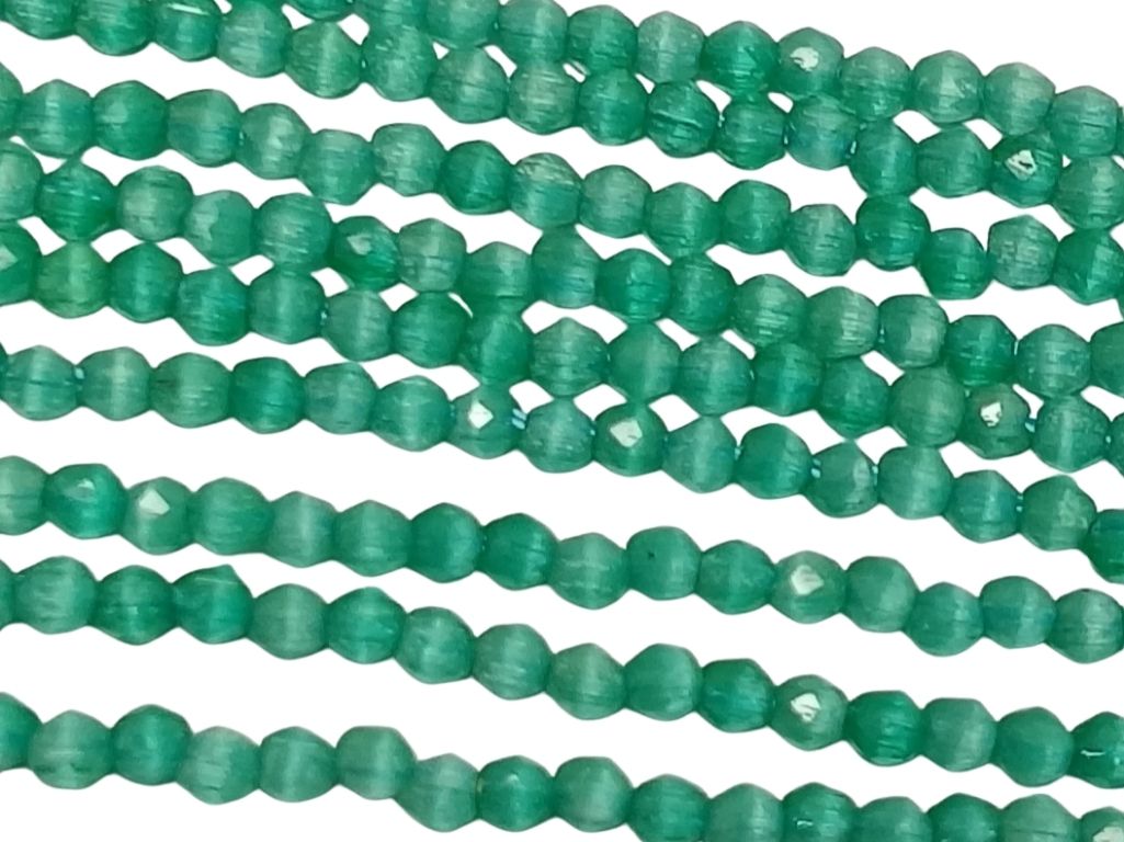 Sea Green Opaque Rondelle / Tyre Shaped Hydro Crystal Glass Beads
