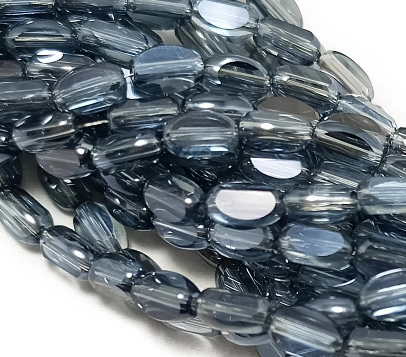 Gray Oval Designer Crystal Beads