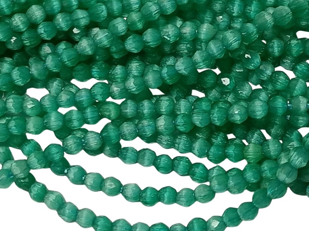 Sea Green Opaque Rondelle / Tyre Shaped Hydro Crystal Glass Beads