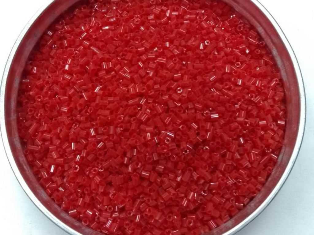 Red Opaque Lustre 2 Cut Glass Seed Beads- 2 mm