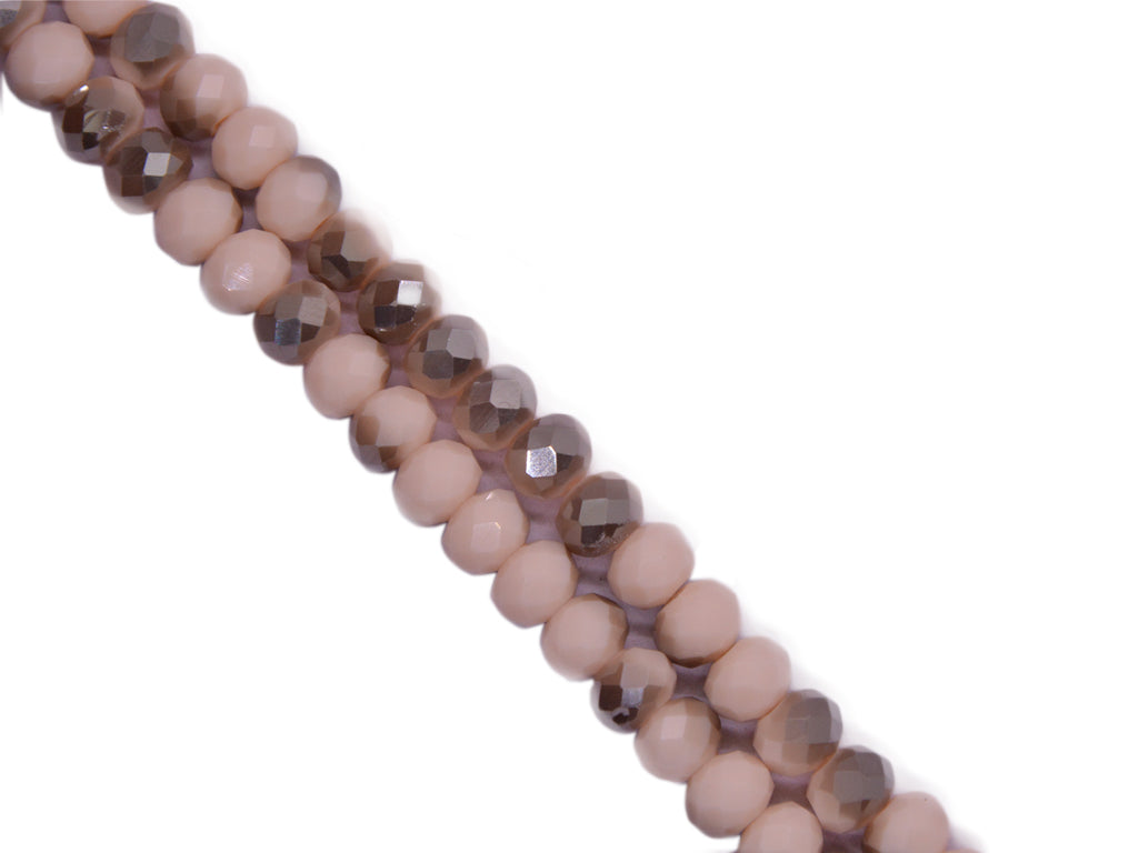 Peach Brown Double Tone Crystal Beads