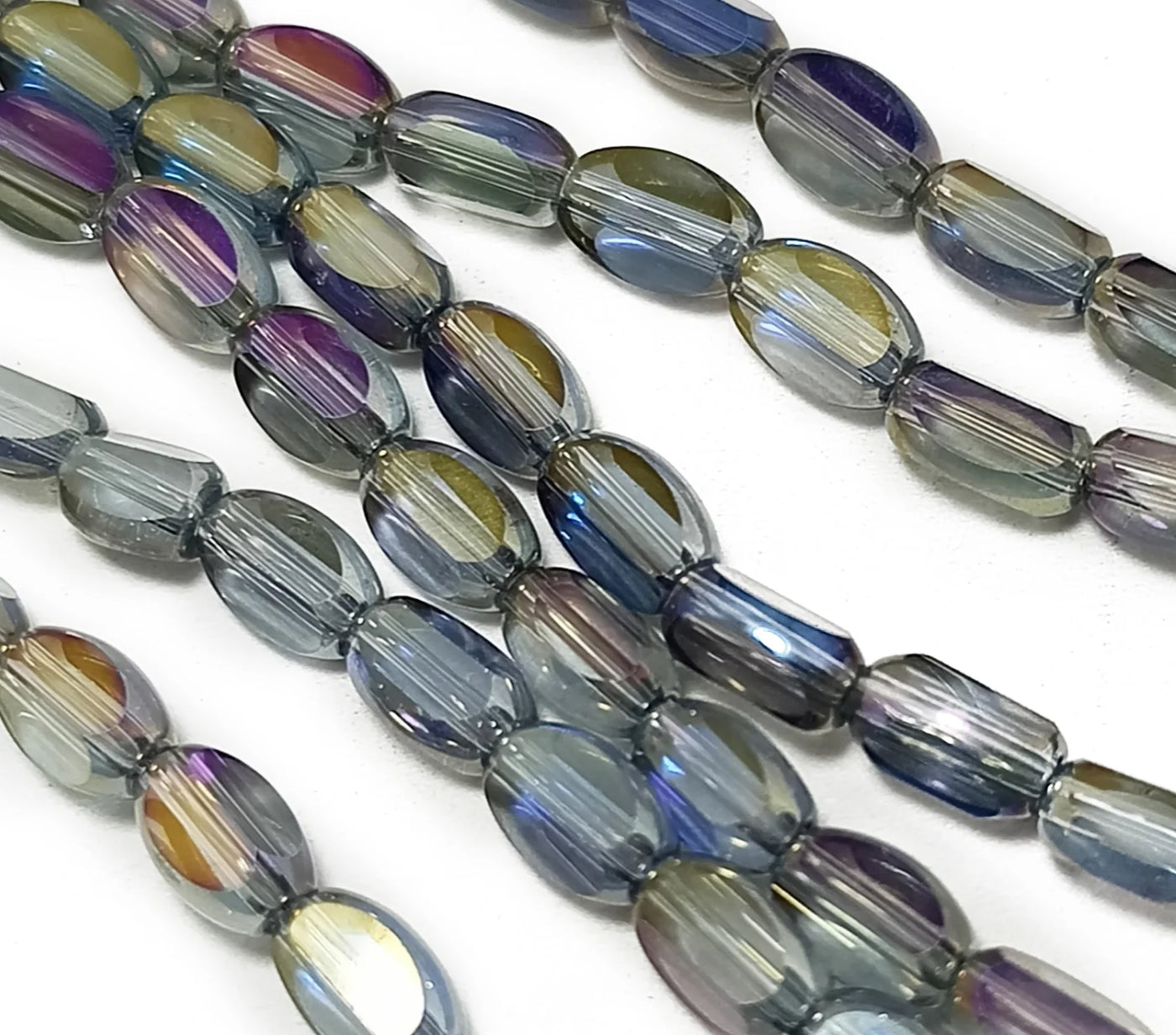 Purple Dual Shade Oval Designer Crystal Beads