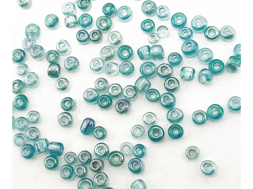 Aqua Blue Round Rocailles Glass Seed Beads (Wholesale)