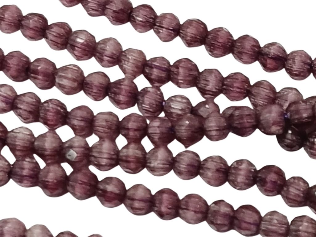 Purple Opaque Rondelle / Tyre Shaped Hydro Crystal Glass Beads