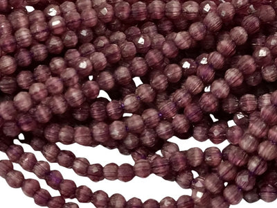Purple Opaque Rondelle / Tyre Shaped Hydro Crystal Glass Beads