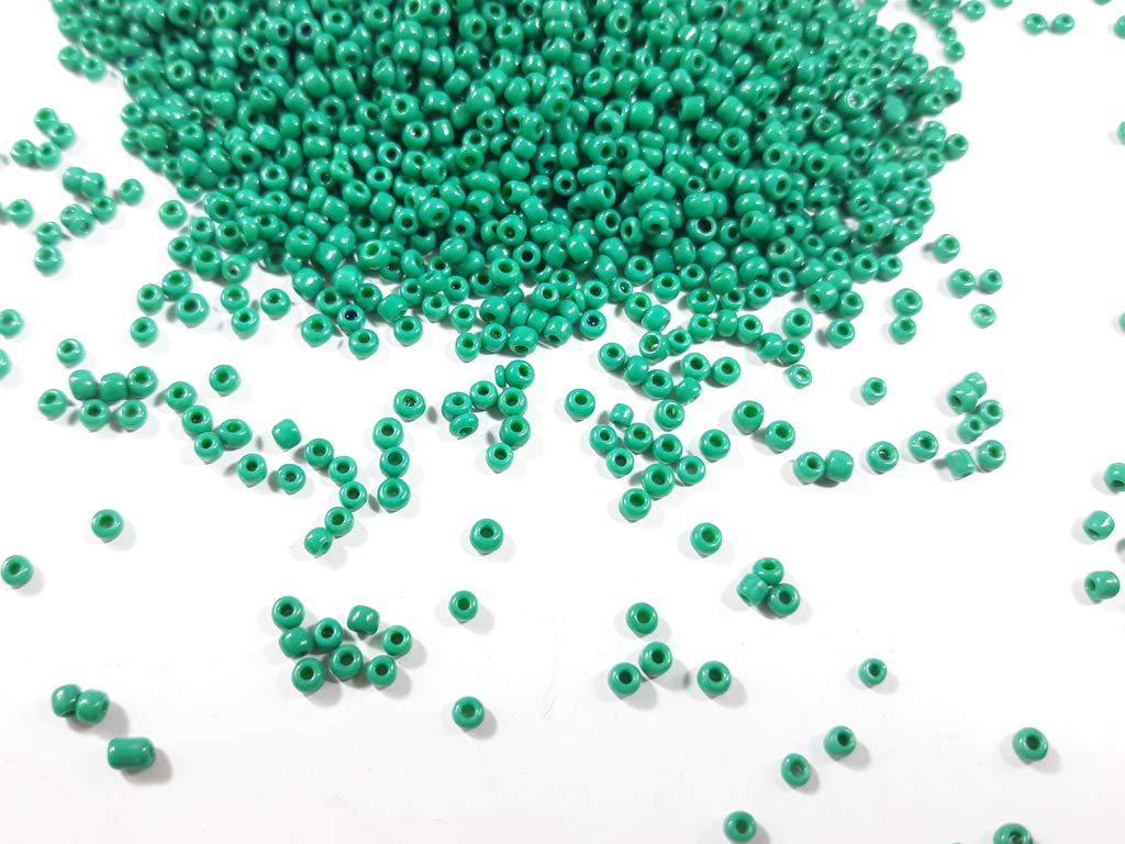 Forest Green Opaque Round Rocailles Seed Beads (1620430782498)