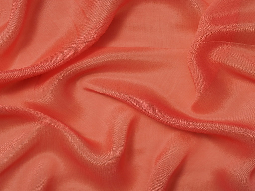 Dark Peach Plain Viscose Chinon Chiffon Fabric (Wholesale)
