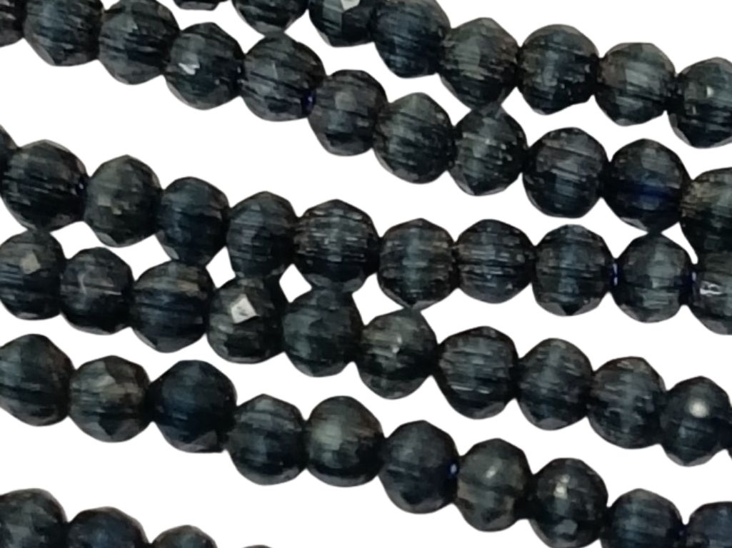 Dark Blue Opaque Rondelle / Tyre Shaped Hydro Crystal Glass Beads