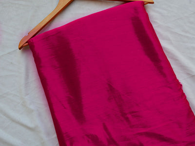 Bright Magenta Plain Pure Viscose Gaji Silk Fabric (Wholesale)