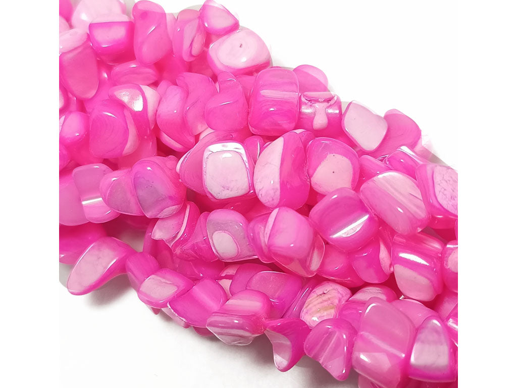 Fushia Pink Uneven Shell Beads