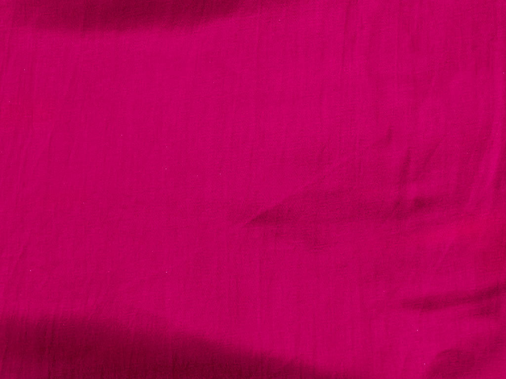 Bright Magenta Plain Pure Viscose Gaji Silk Fabric (Wholesale)