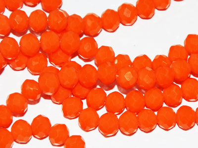 Orange Opaque Faceted Rondelle / Tyre Crystal Beads