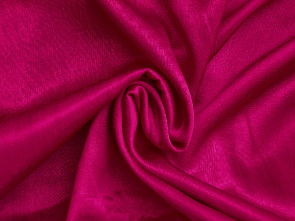 Bright Magenta Plain Pure Viscose Gaji Silk Fabric (Wholesale)