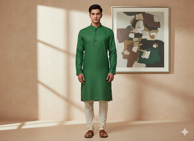 वन हरा सूती लिनन कपड़ा