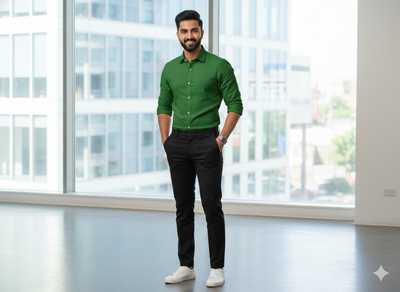 वन हरा सूती लिनन कपड़ा