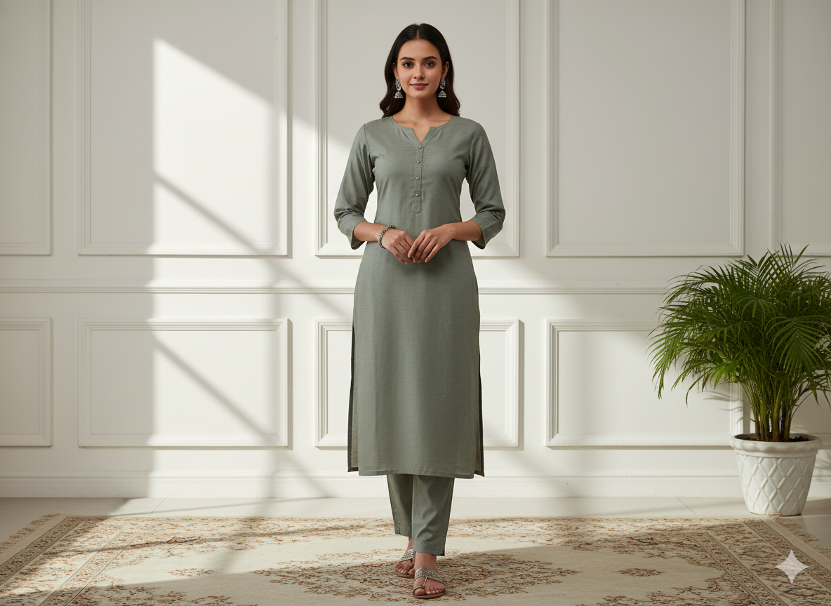 मिंट ग्रीन सादा ग्लेज्ड कॉटन फ़ैब्रिक