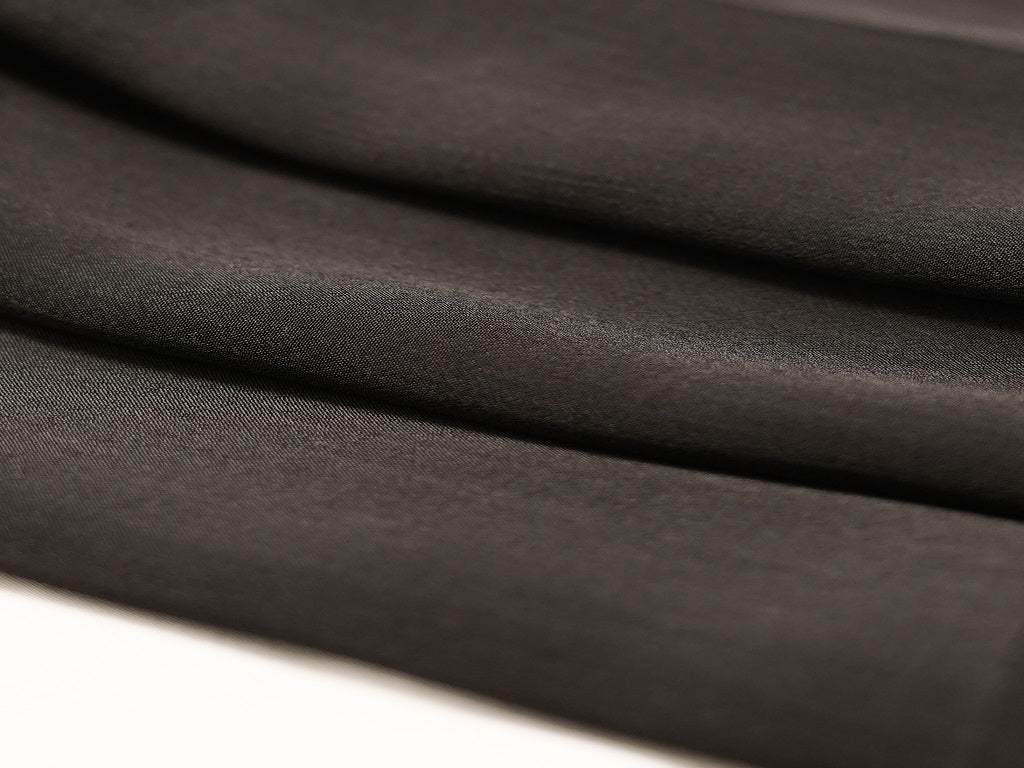 Black Plain Viscose Chinon Chiffon Fabric (Wholesale)