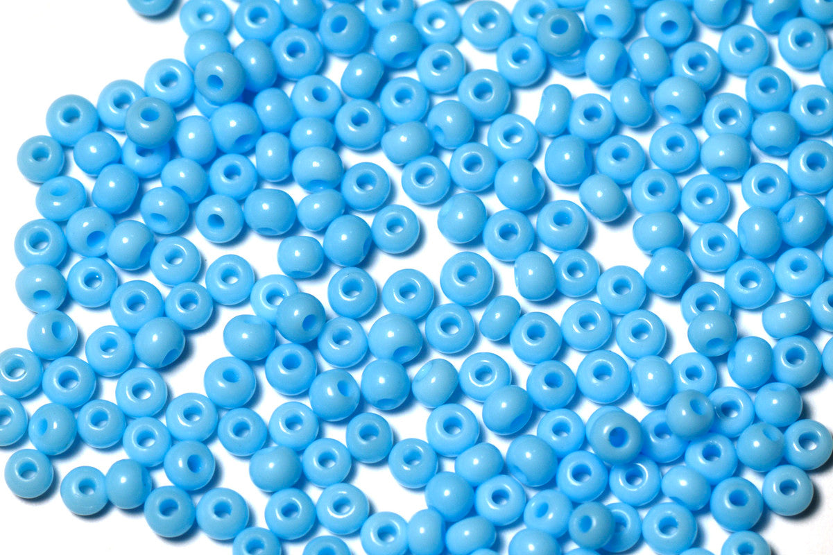 Sky Blue Opaque Preciosa Seeds Beads