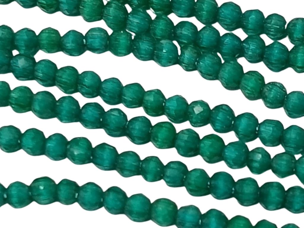 Green Opaque Rondelle / Tyre Shaped Hydro Crystal Glass Beads
