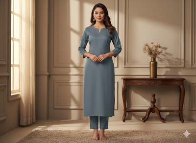 स्लेट ग्रे सादा ग्लेज्ड कॉटन फ़ैब्रिक