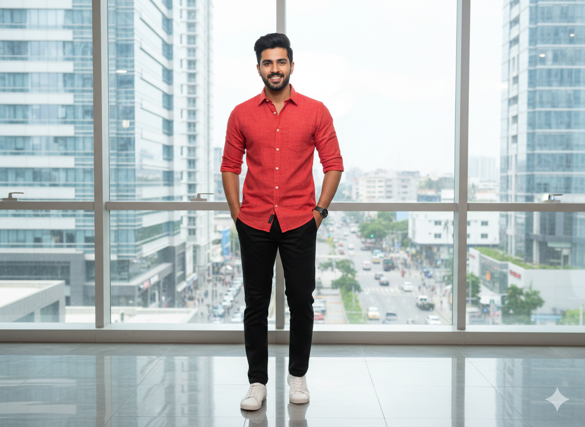 रक्त लाल सूती लिनन कपड़ा