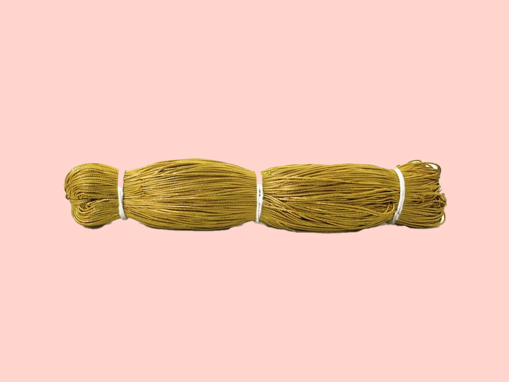 Yellow Gold Metallic Braided Zari Threads (Wholesale)