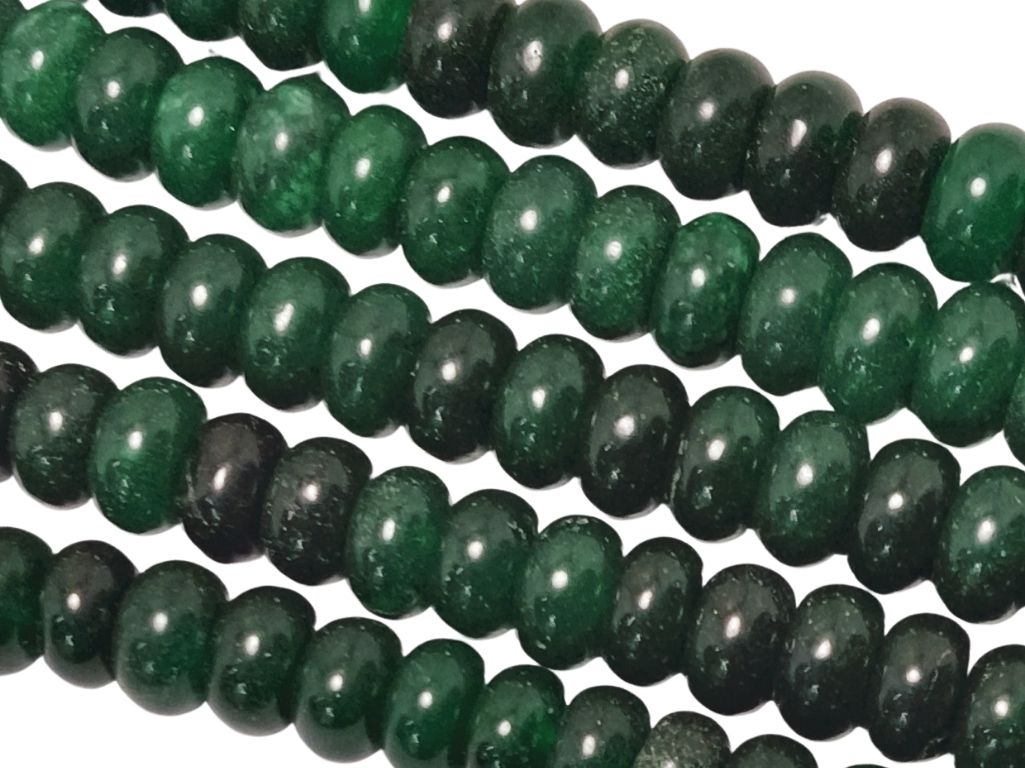 Dark Green Circular Natural Stone Beads