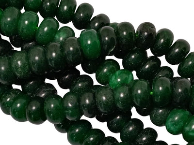 Dark Green Circular Natural Stone Beads