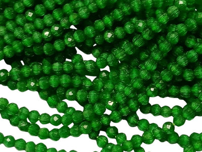 Bright Green Opaque Rondelle / Tyre Shaped Hydro Crystal Glass Beads