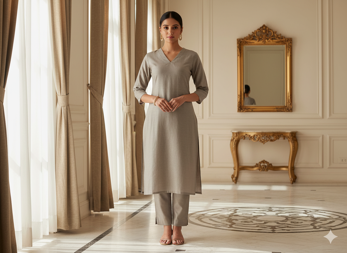 लकड़ी का भूरा सादा चमकीला सूती कपड़ा