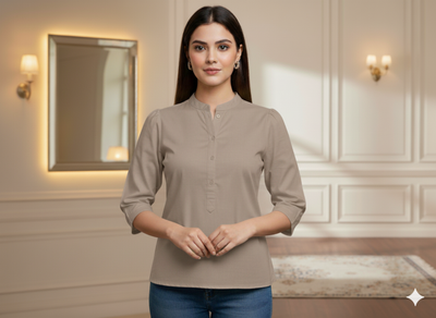 लकड़ी का भूरा सादा चमकीला सूती कपड़ा