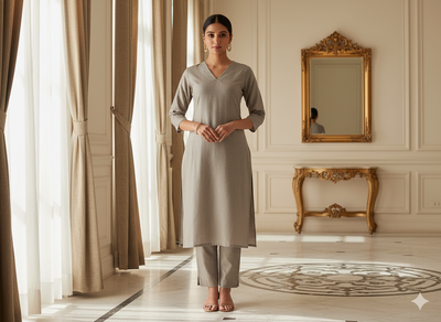 लकड़ी का भूरा सादा चमकता हुआ सूती कपड़ा (थोक)