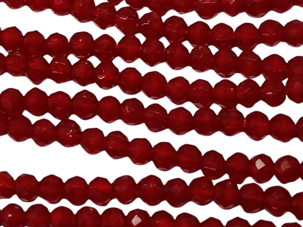 Blood Red Opaque Rondelle / Tyre Shaped Hydro Crystal Glass Beads
