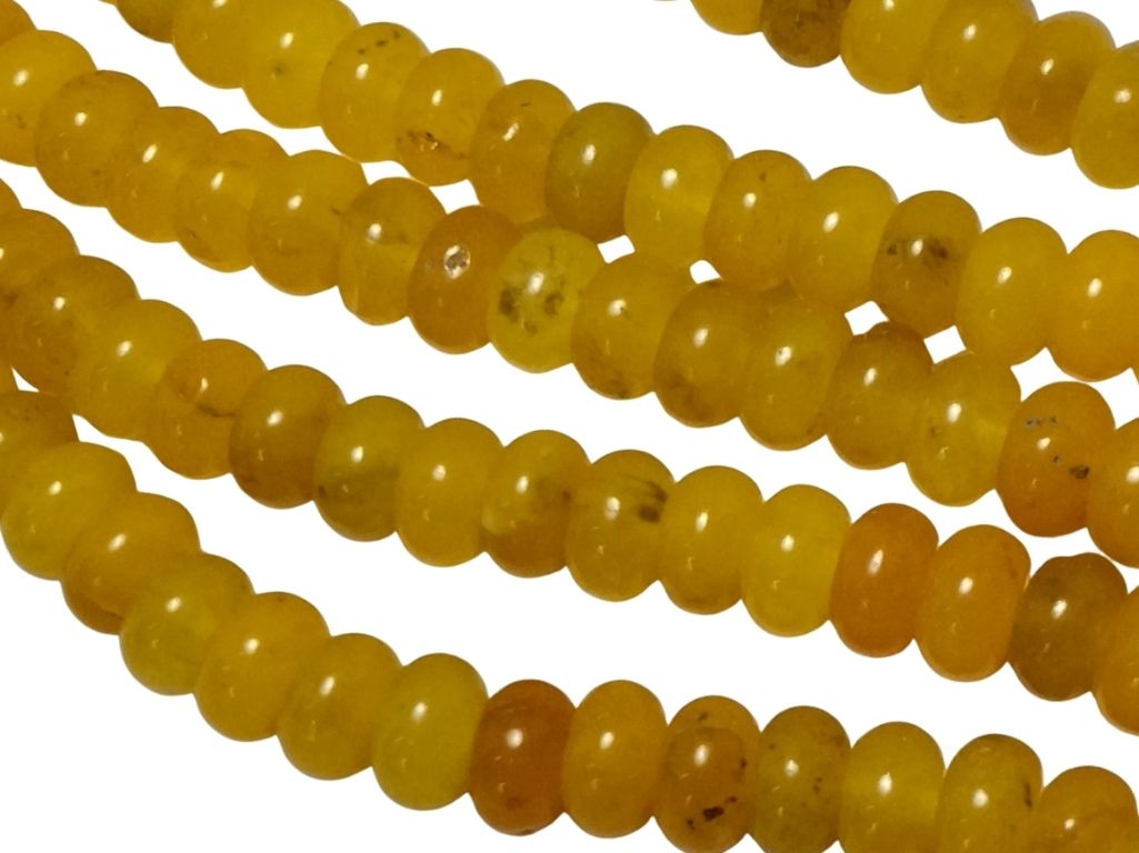 Lemon Yellow Circular Natural Stone Beads