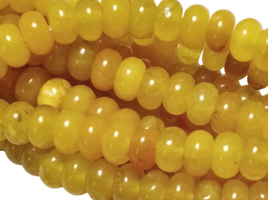 Lemon Yellow Circular Natural Stone Beads