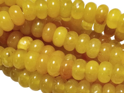 Lemon Yellow Circular Natural Stone Beads