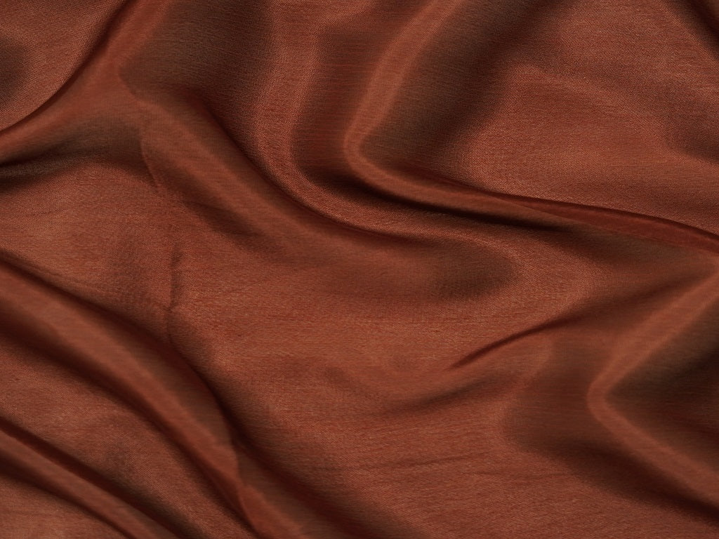 Brown Plain Viscose Chinon Chiffon Fabric (Wholesale)