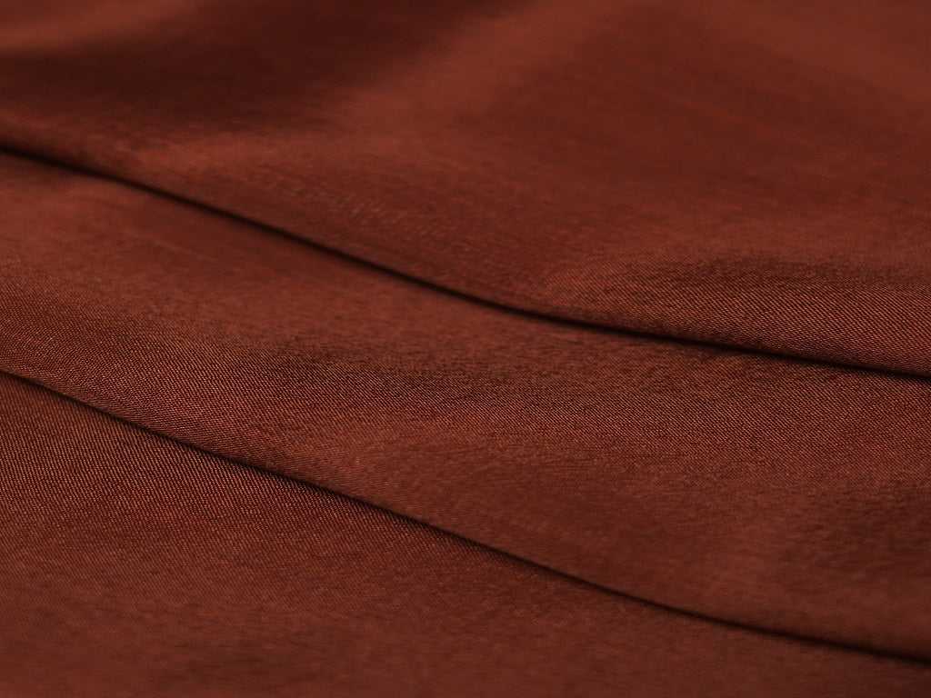 Brown Plain Viscose Chinon Chiffon Fabric (Wholesale)