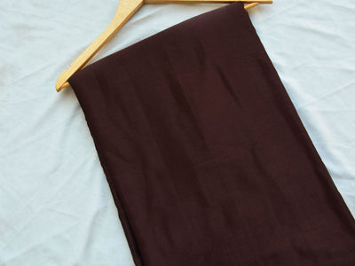 Dark Brown Plain Pure Viscose Gaji Silk Fabric (Wholesale)