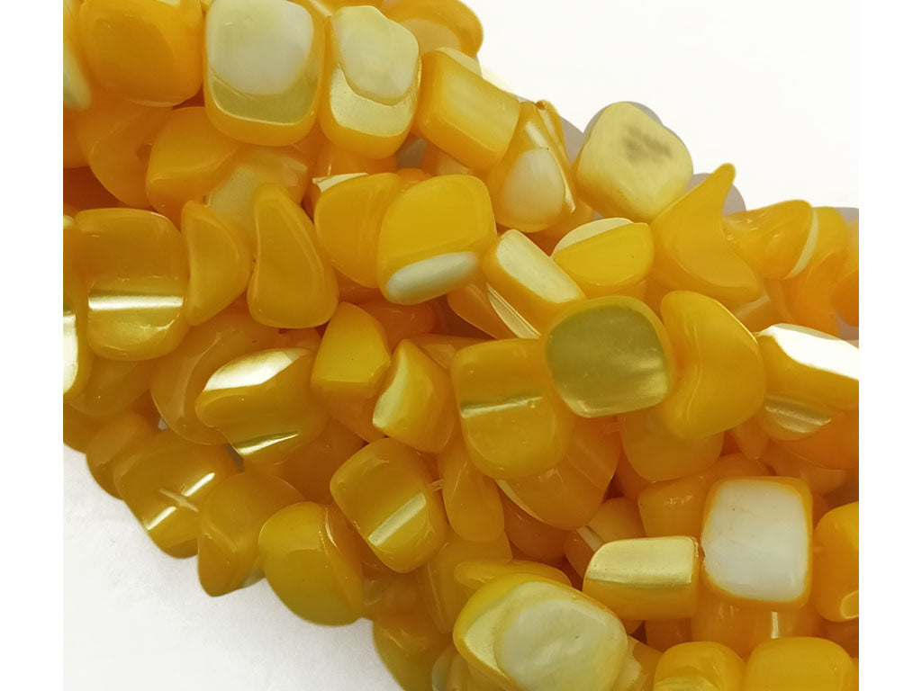 Mango Yellow Uneven Shell Beads