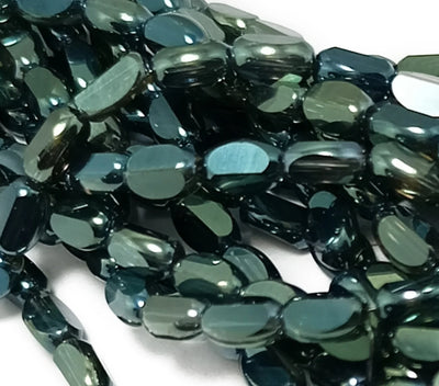 Dark Green Oval Designer Crystal Beads